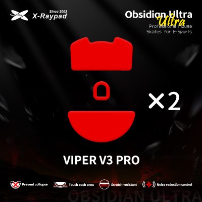 X-Raypad Obsidian Masterful Ultra Mouse Skates for Razer Viper V3 Pro