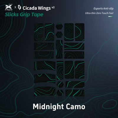 randomfrankp x X-Raypad Cicada Wings v2 Universal Pre-cut Tacky Grip Tape - Midnight Camo