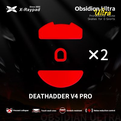 X-Raypad Obsidian Masterful Ultra Mouse Skates for Razer DeathAdder V4 Pro