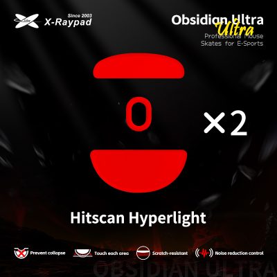 X-Raypad Obsidian Masterful Ultra Mouse Skates for Hitscan Hyperlight Wireless Gaming Mouse