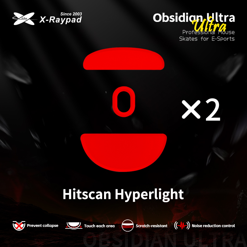X-Raypad Obsidian Masterful Ultra Mouse Skates for Hitscan Hyperlight Wireless Gaming Mouse