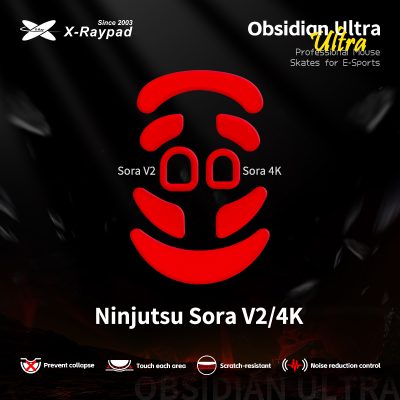 X-Raypad Obsidian Masterful Ultra Mouse Skates for Ninjutsu Sora V2/4K