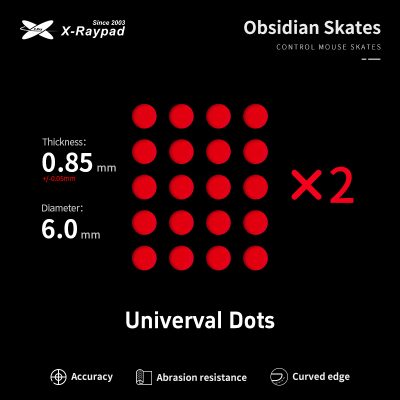 X-Raypad Obsidian Control DIY Mouse Skates - Universal D6.0mm Dots