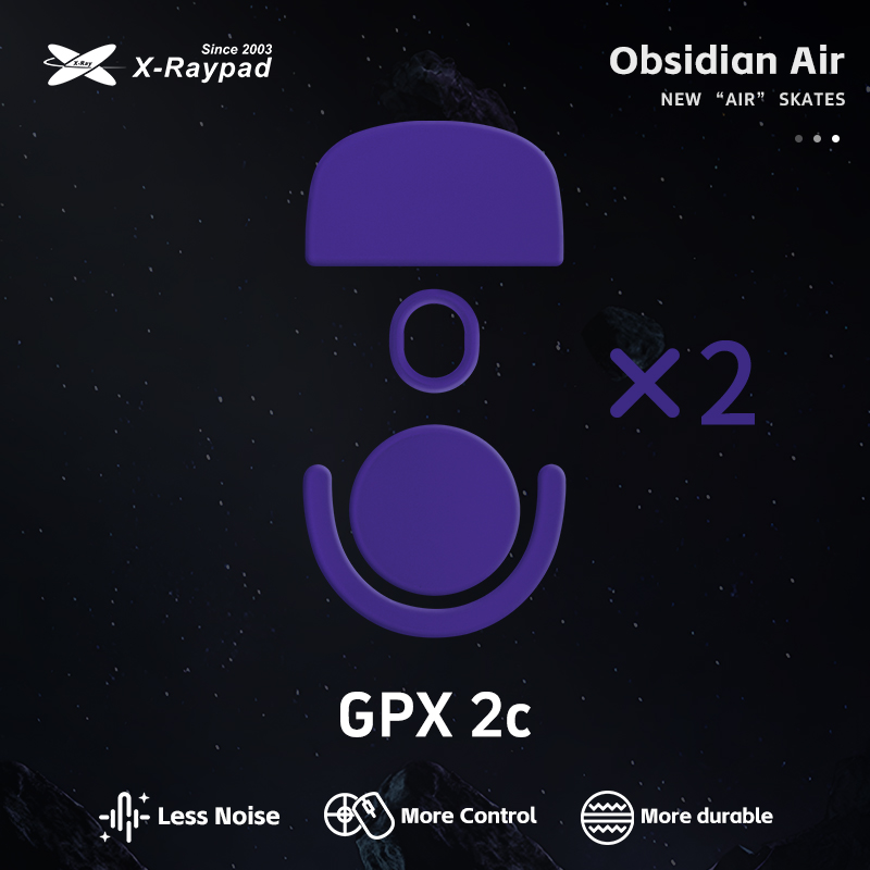 X-Raypad Obsidian Air Mouse Skates for Logitech PRO X SUPERLIGHT 2C - Quiet and Control