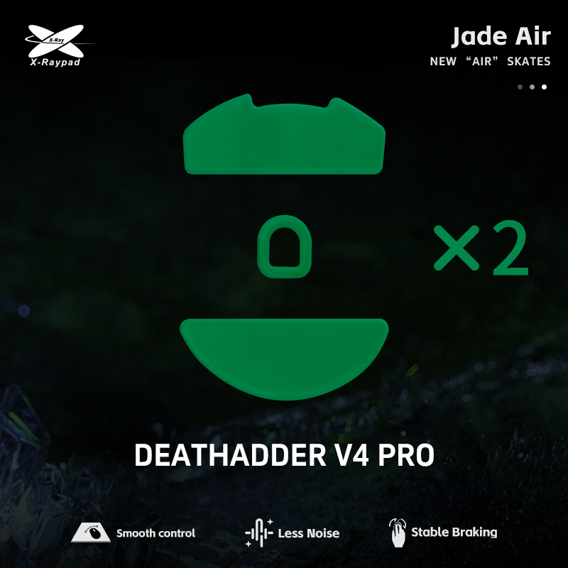 X-Raypad Jade Air Mouse Skates for Razer DeathAdder V4 Pro - Quiet and Speed