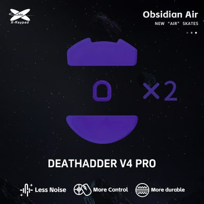 X-Raypad Obsidian Air Mouse Skates for Razer DeathAdder V4 Pro - Quiet and Control