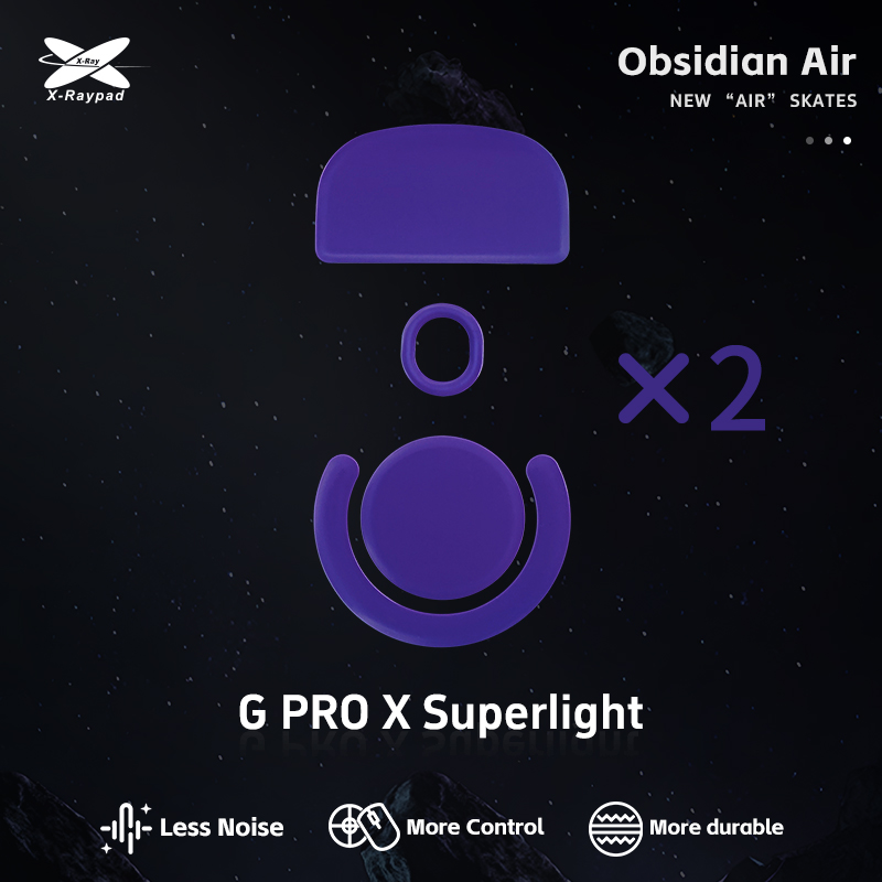 X-Raypad Obsidian Air Mouse Skates for G PRO Wireless X Superlight - Quiet and Control