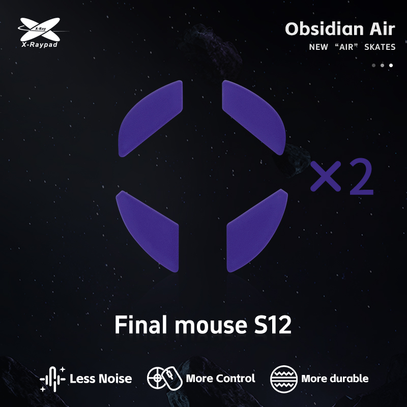X-Raypad Obsidian Air Mouse Skates for Finalmouse S12/UL2/ULX - Quiet and Control