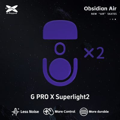 X-Raypad Obsidian Air Mouse Skates for Logitech G PRO X SUPERLIGHT 2/ X2 SUPERSTRIKE - Quiet and Control