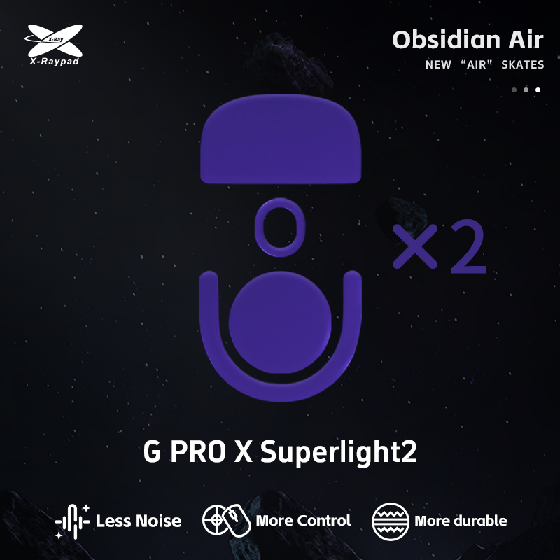 X-Raypad Obsidian Air Mouse Skates for Logitech G PRO X SUPERLIGHT 2/ X2 SUPERSTRIKE - Quiet and Control