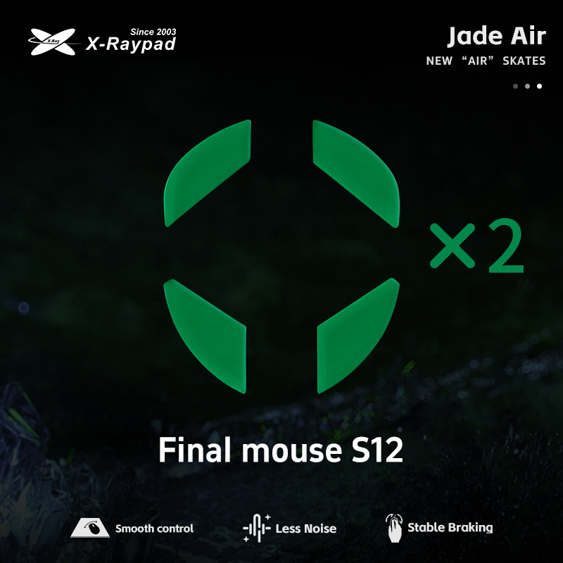 X-Raypad Jade Air Mouse Skates for Finalmouse S12/UL2/ULX - Quiet and Speed