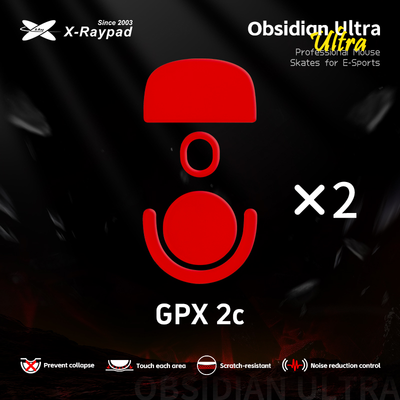 X-Raypad Obsidian Ultra Masterful Mouse Skates for Logitech PRO X SUPERLIGHT 2C