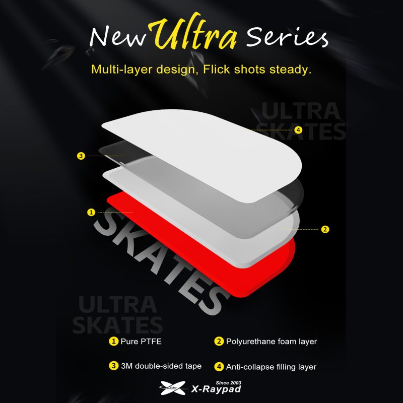 X-Raypad Obsidian Ultra Masterful Mouse Skates for Logitech PRO X SUPERLIGHT 2C - Image 2