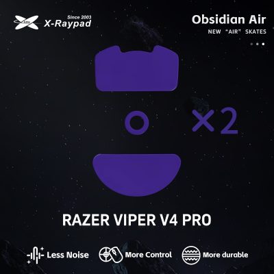 X-Raypad Obsidian Air Mouse Skates for Razer Viper V4 PRO - Quiet and Control
