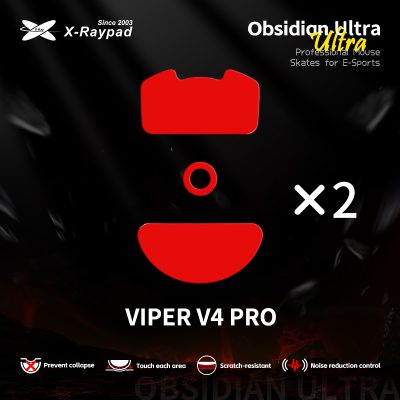 X-Raypad Obsidian Ultra Masterful Mouse Skates for Razer Viper V4 Pro