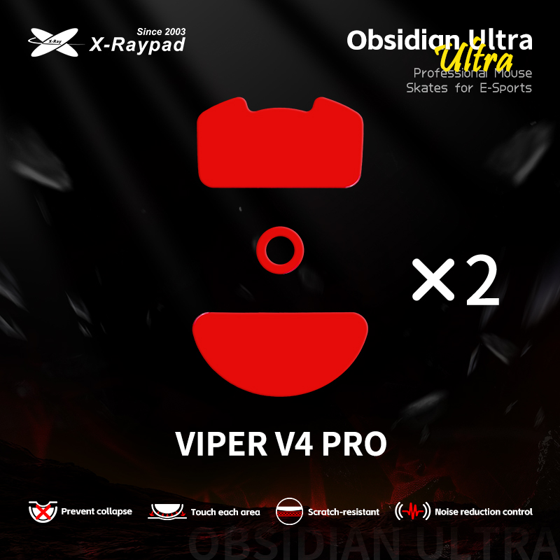 X-Raypad Obsidian Ultra Masterful Mouse Skates for Razer Viper V4 Pro