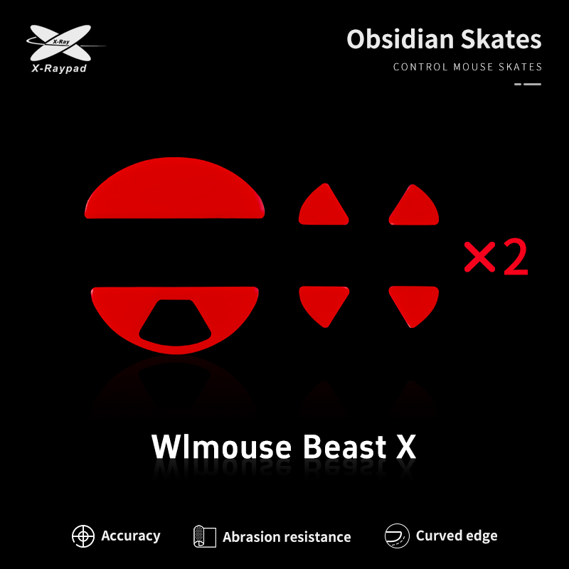 X-Raypad Obsidian Control Skates for BEAST X Wireless Gaming Mouse - WLmouse