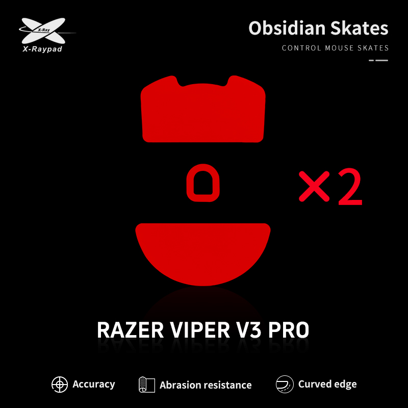 X-Raypad Obsidian Control skates for Razer Viper V3 PRO