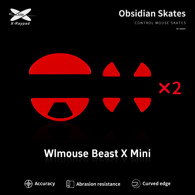 X-Raypad Obsidian Control Skates for BEAST X Mini Wireless Gaming Mouse - WLmouse