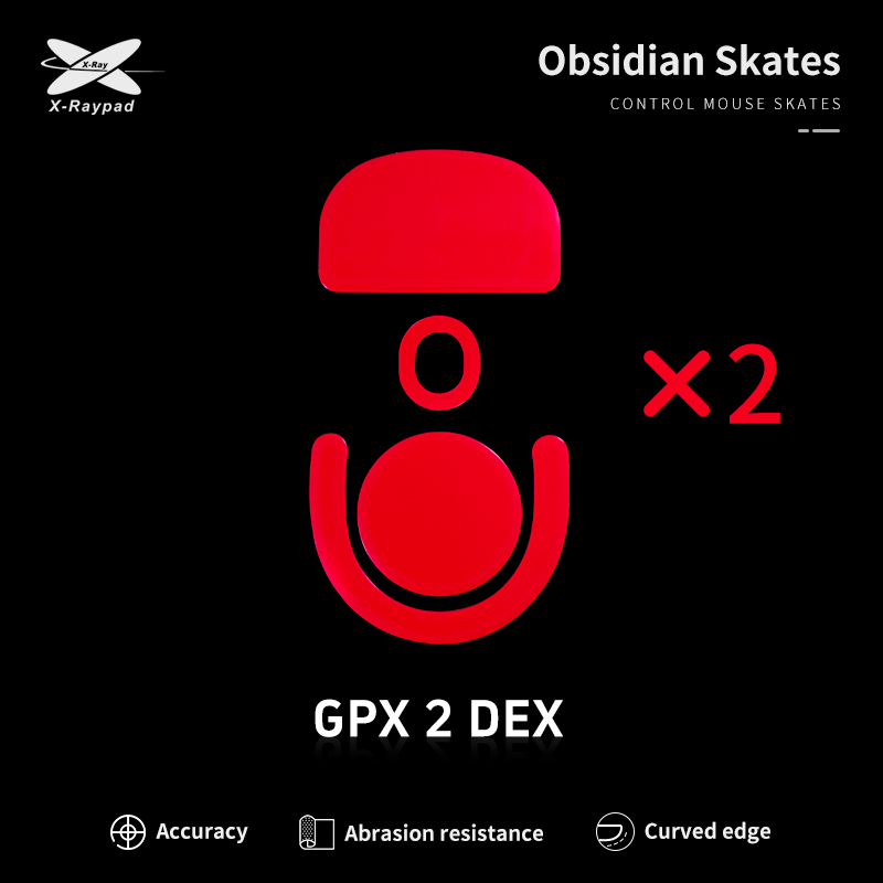 X-Raypad Obsidian Control Mouse Skates For Logitech PRO X SUPERLIGHT 2 DEX